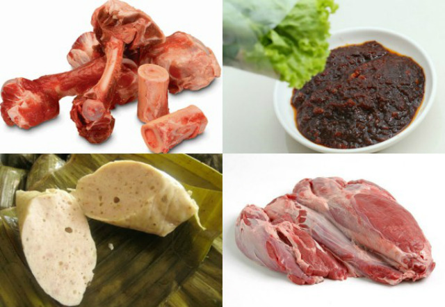 nguyên liệu nấu bún bò huế