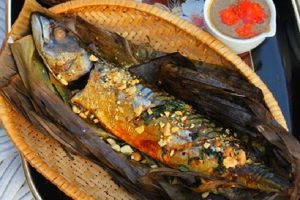 cá nục nướng lá chuối