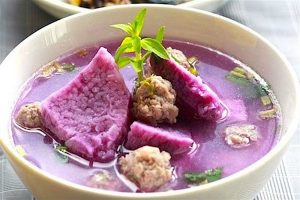 canh khoai mỡ thịt bằm
