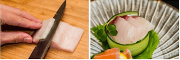 Sushi cá hồi, cá ngừ cắt lát